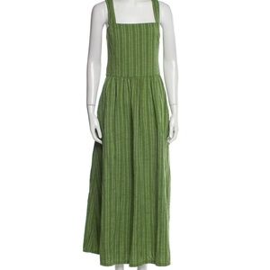 Ace & Jig Green Stripe Cotton Adjustable Flared Maxi Sundress L, XL